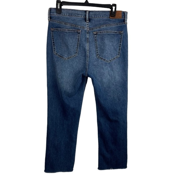 Johnny Was | Blue Medium Wash Step Raw Hem Cropped Jeans - Picture 5 of 6